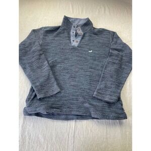 Southern Marsh Sweater Mens Size M Blue Knit Snap Pullover Long Sleeve Mock